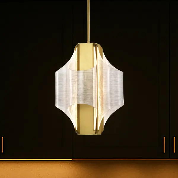 Idris LED 4-Light Pendant in Vintage Brass - Image 15