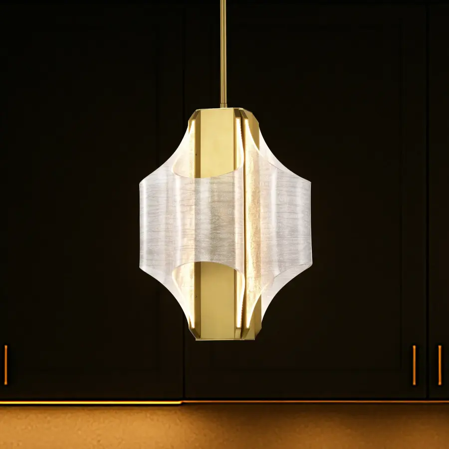 Idris LED 4-Light Pendant in Vintage Brass - Image 15