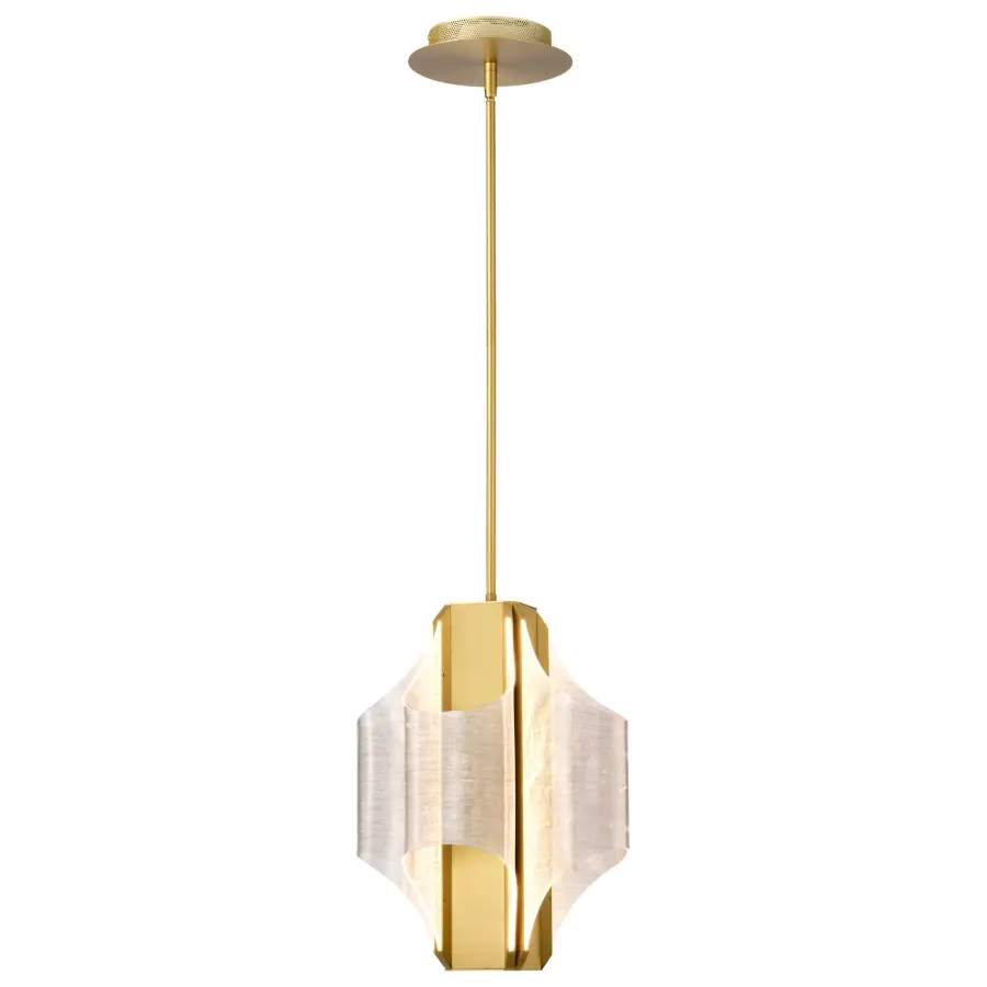 Idris LED 4-Light Pendant in Vintage Brass - Image 4