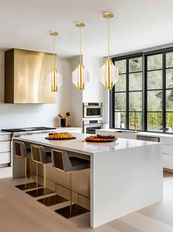 Idris LED 3-Light Pendant in Vintage Brass - Image 15
