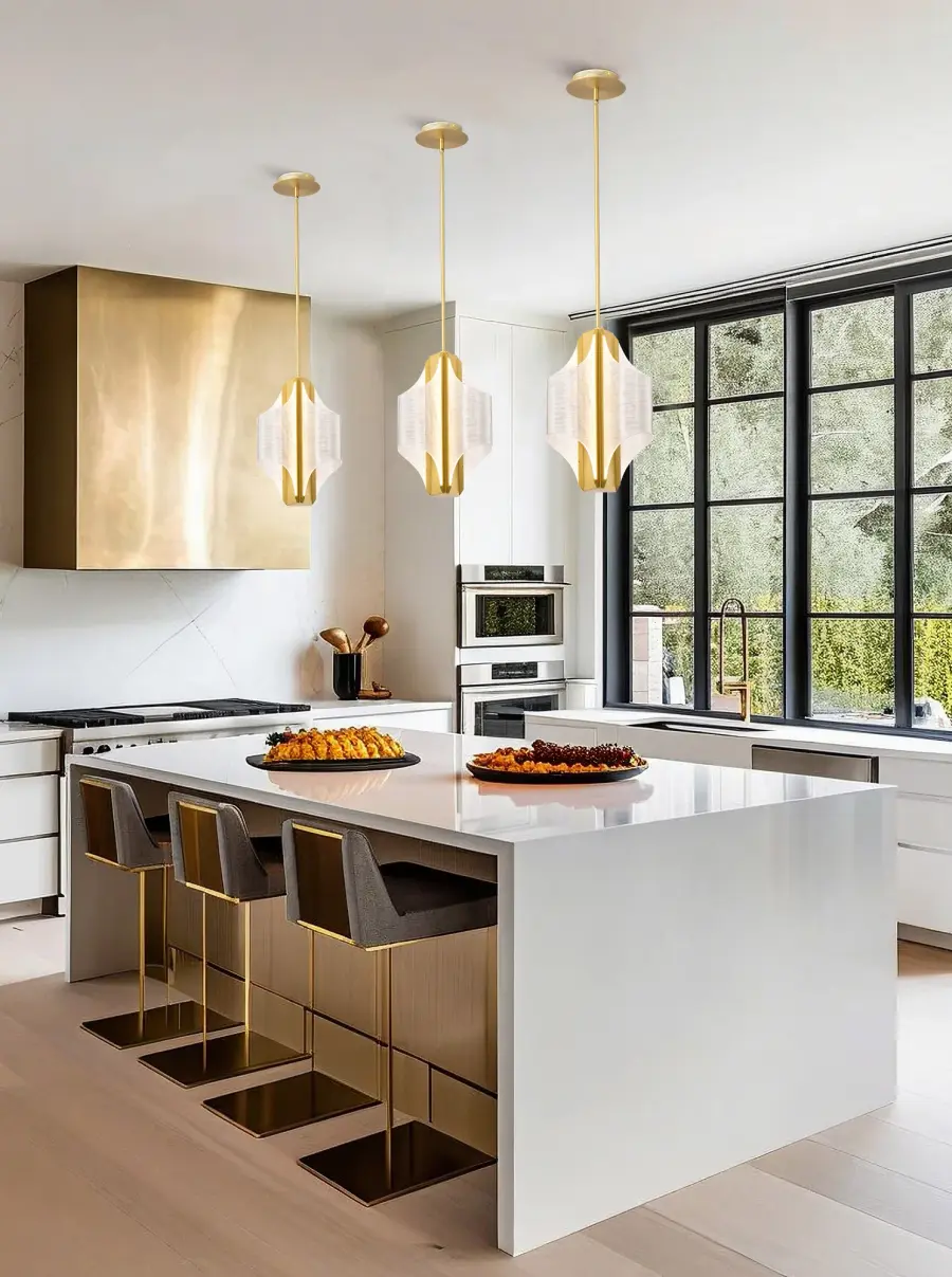 Idris LED 3-Light Pendant in Vintage Brass - Image 15