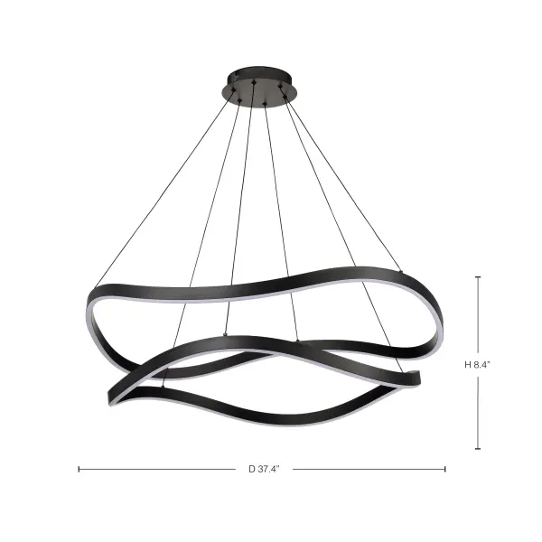 Sylas 36-Inch LED Pendant in Matte Black - Image 1