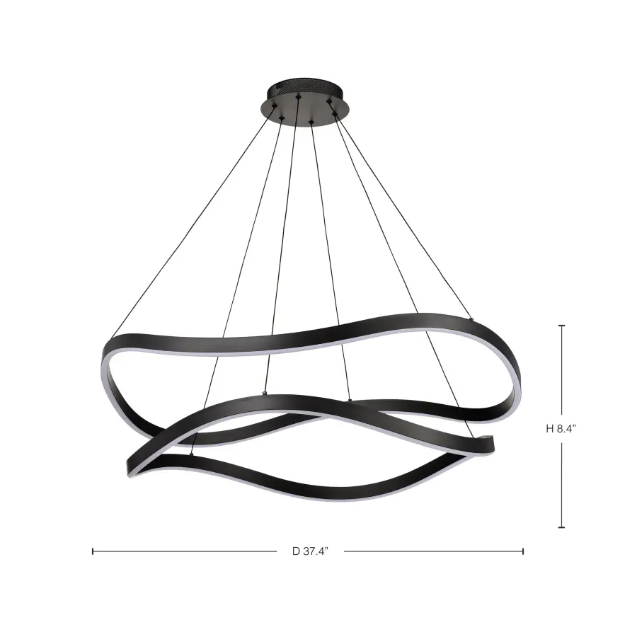Sylas 36-Inch LED Pendant in Matte Black - Image 1