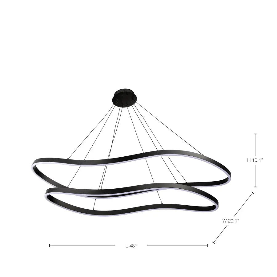 Sylas 48-Inch LED Pendant in Matte Black - Image 1