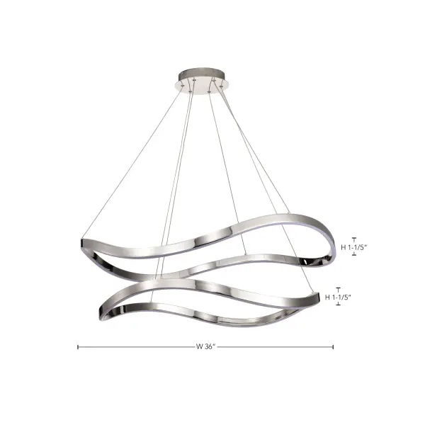 Sylas 36-Inch LED Pendant in Polished Nickel - Image 1