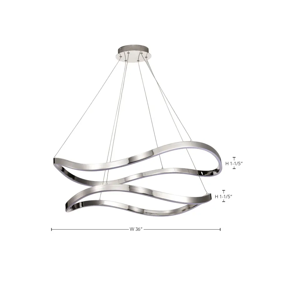 Sylas 36-Inch LED Pendant in Polished Nickel - Image 1