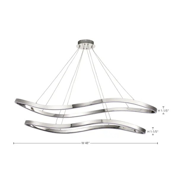 Sylas 48-Inch LED Pendant in Polished Nickel - Image 1