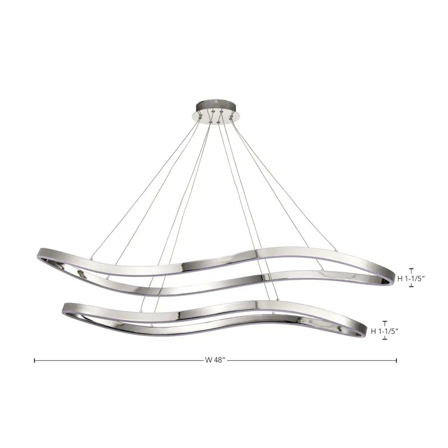 Sylas 48-Inch LED Pendant in Polished Nickel - Image 1