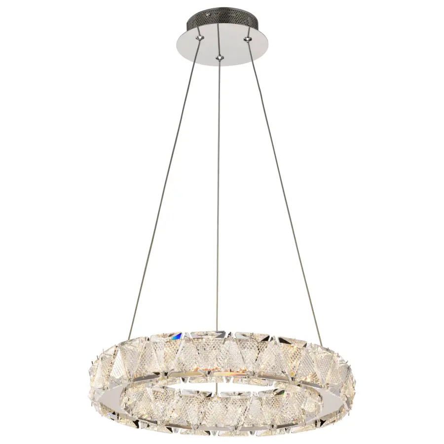 Asher LED 15" Crystal Pendant in Polished Nickel - Image 2