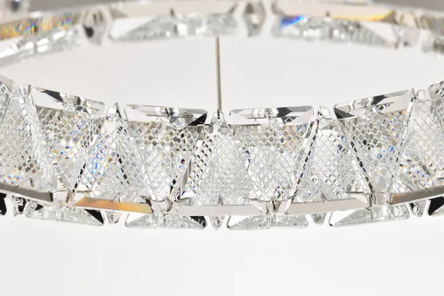 Asher LED 15" Crystal Pendant in Polished Nickel - Image 12