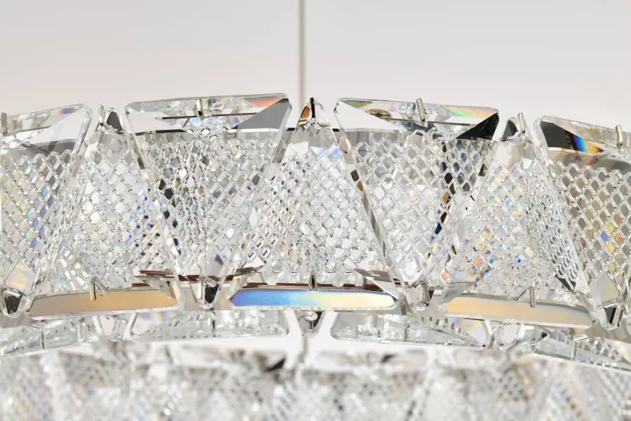Asher LED 15" Crystal Pendant in Polished Nickel - Image 13