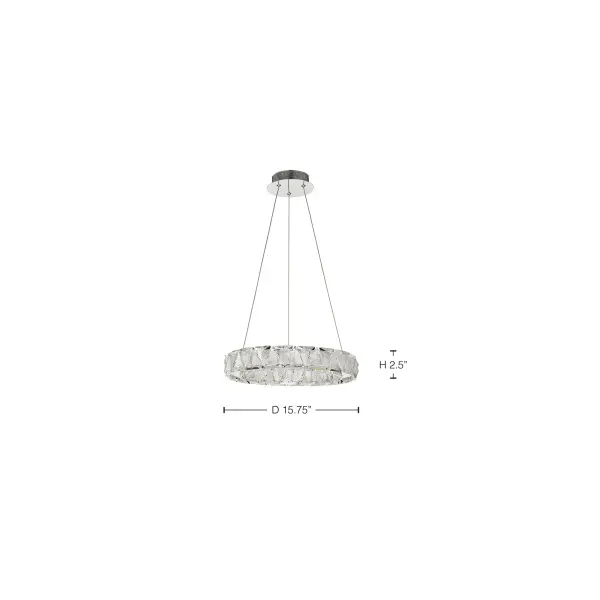 Asher LED 15" Crystal Pendant in Polished Nickel - Image 15