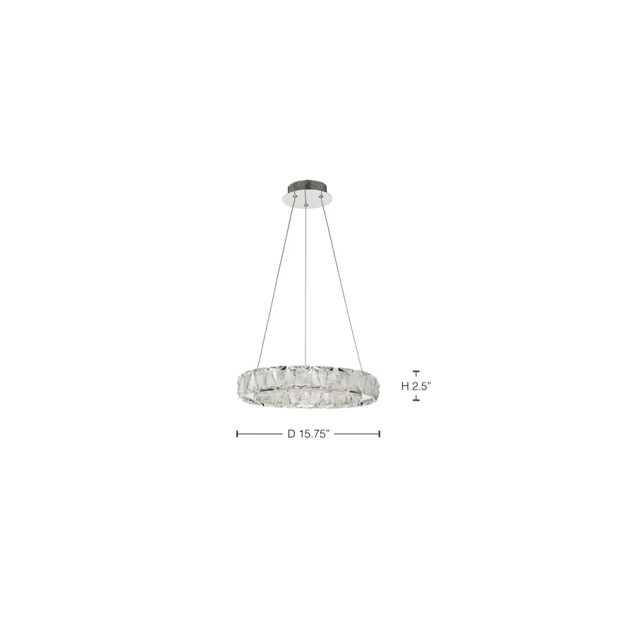 Asher LED 15" Crystal Pendant in Polished Nickel - Image 15