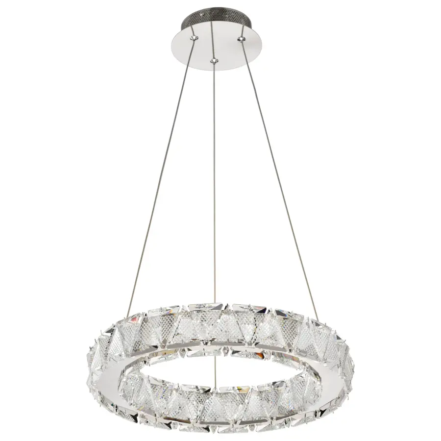 Asher LED 15" Crystal Pendant in Polished Nickel - Image 3