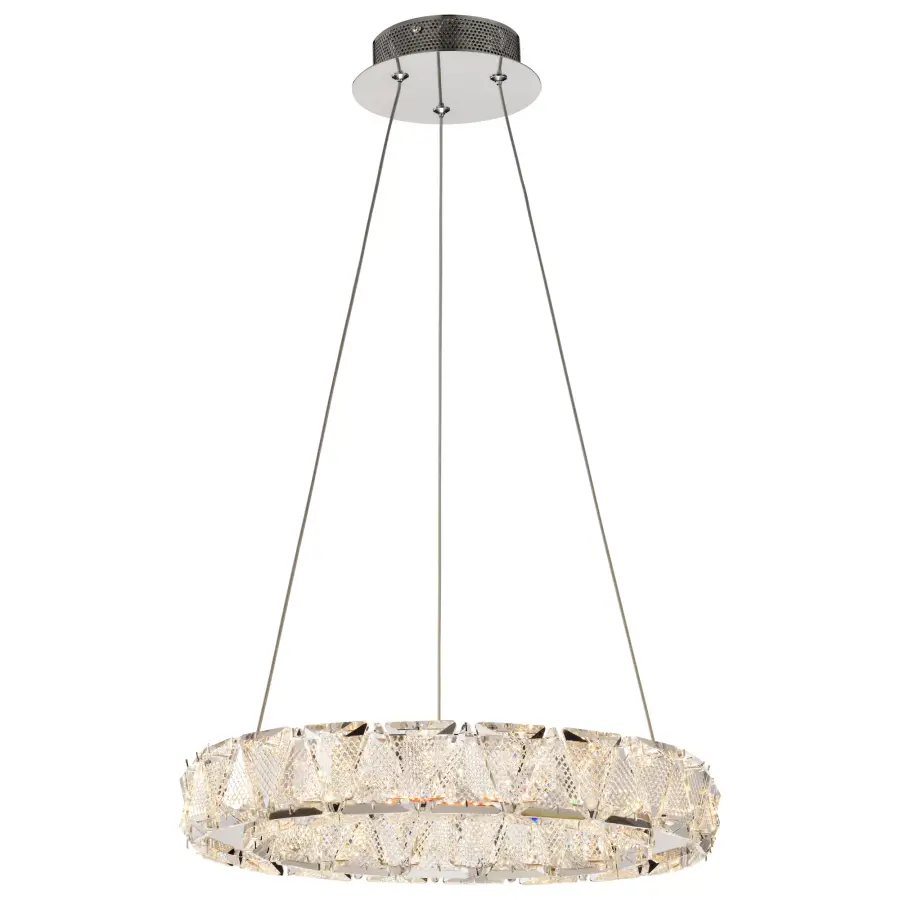 Asher LED 15" Crystal Pendant in Polished Nickel - Image 5