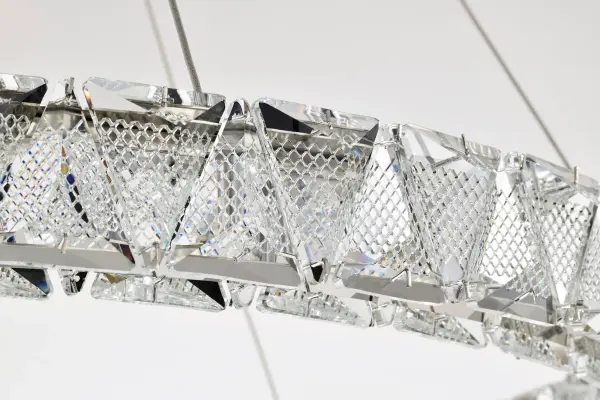Asher LED 36" Round Crystal Pendant in Polished Nickel - Image 11