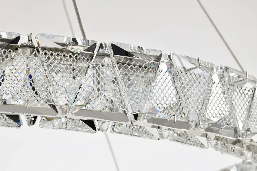 Asher LED 36" Round Crystal Pendant in Polished Nickel - Image 11