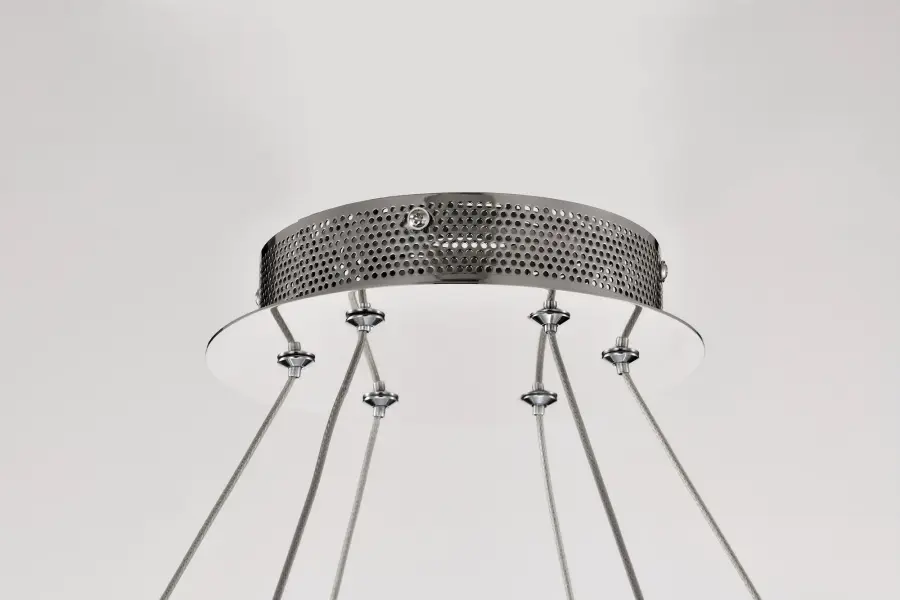 Asher LED 36" Round Crystal Pendant in Polished Nickel - Image 12