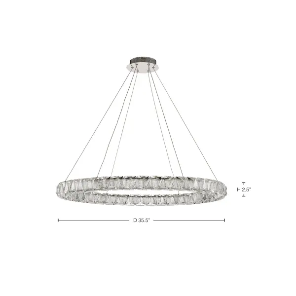 Asher LED 36" Round Crystal Pendant in Polished Nickel - Image 14