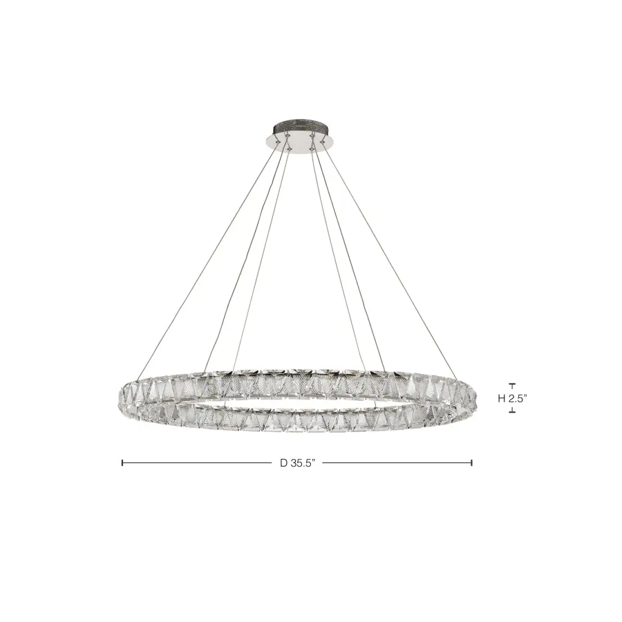 Asher LED 36" Round Crystal Pendant in Polished Nickel - Image 14