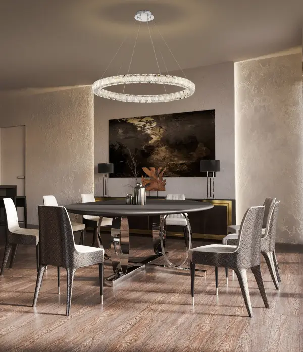 Asher LED 36" Round Crystal Pendant in Polished Nickel - Image 15