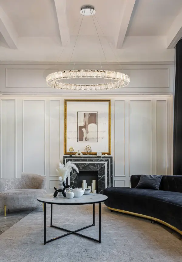 Asher LED 36" Round Crystal Pendant in Polished Nickel - Image 17