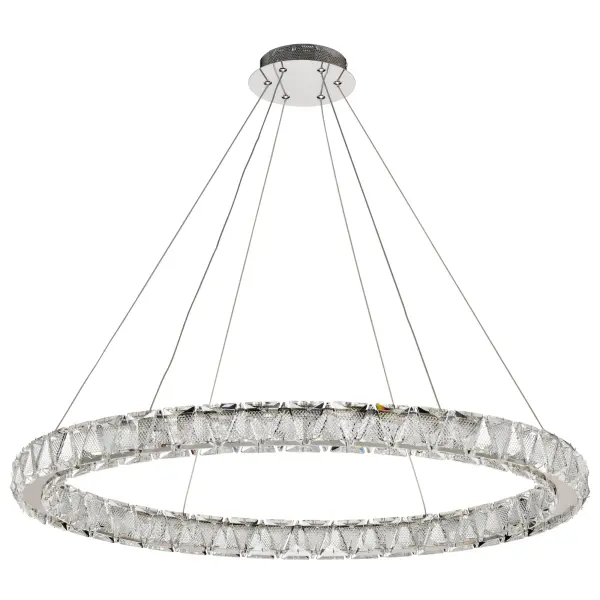 Asher LED 36" Round Crystal Pendant in Polished Nickel - Image 3