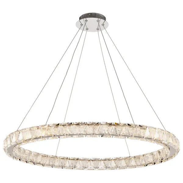 Asher LED 36" Round Crystal Pendant in Polished Nickel - Image 4