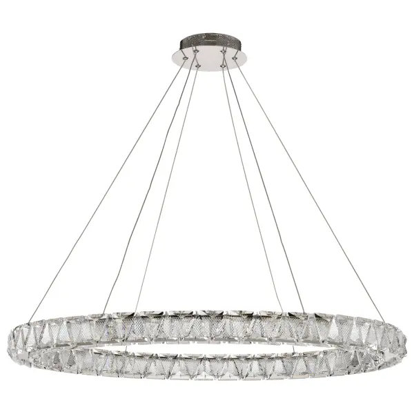 Asher LED 36" Round Crystal Pendant in Polished Nickel - Image 5