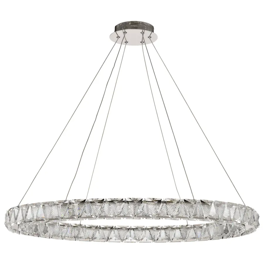 Asher LED 36" Round Crystal Pendant in Polished Nickel - Image 5