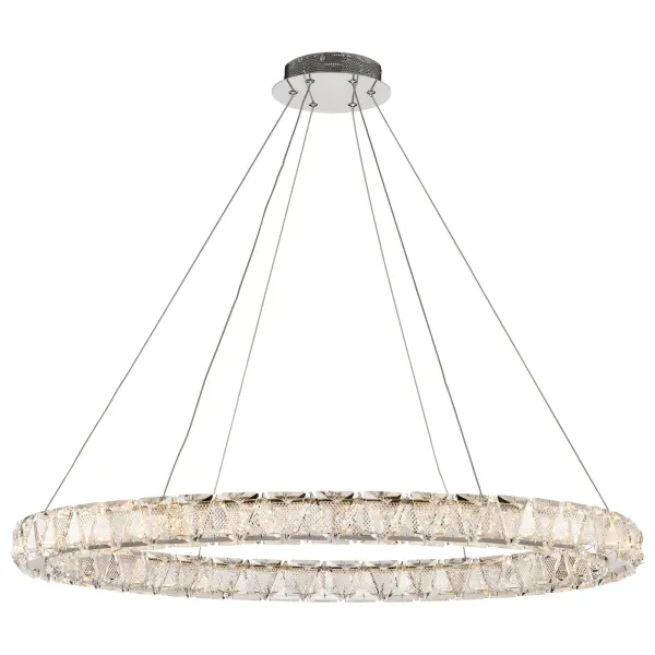 Asher LED 36" Round Crystal Pendant in Polished Nickel - Image 6