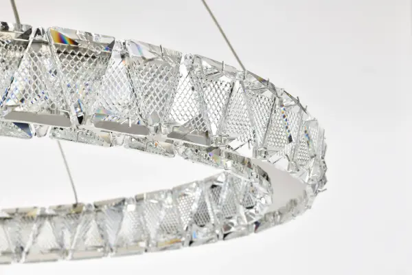 Asher LED 36" Round Crystal Pendant in Polished Nickel - Image 7