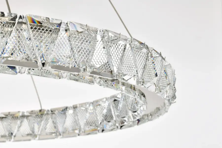 Asher LED 36" Round Crystal Pendant in Polished Nickel - Image 7
