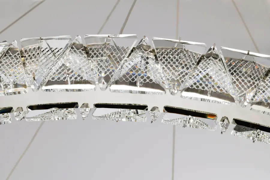 Asher LED 36" Round Crystal Pendant in Polished Nickel - Image 8