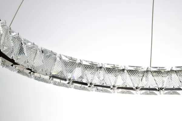 Asher LED 36" Round Crystal Pendant in Polished Nickel - Image 10