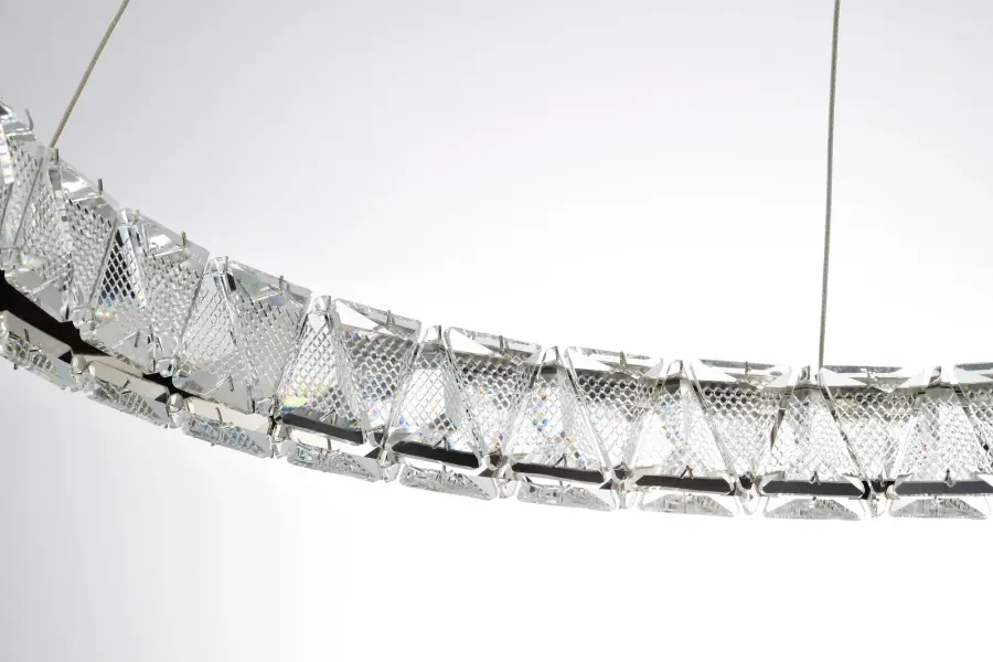 Asher LED 36" Round Crystal Pendant in Polished Nickel - Image 10