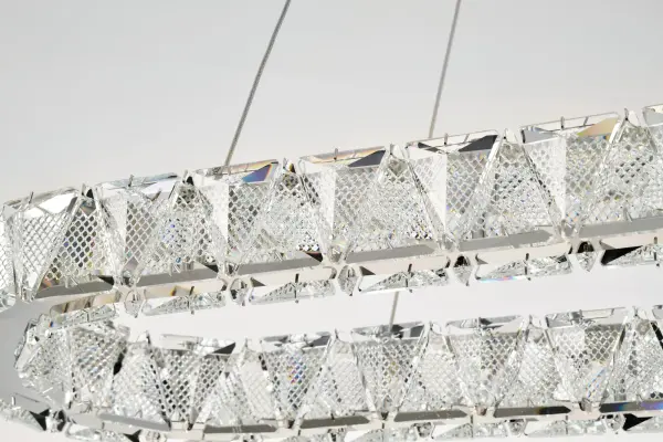 Asher LED Oval Pendant - Polished Nickel with K9 Crystal - Image 11