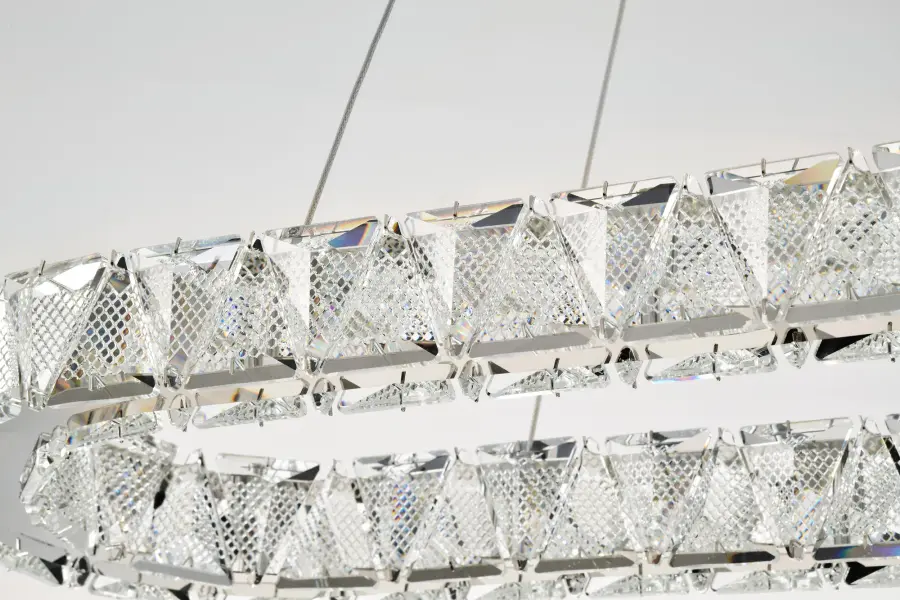 Asher LED Oval Pendant - Polished Nickel with K9 Crystal - Image 11
