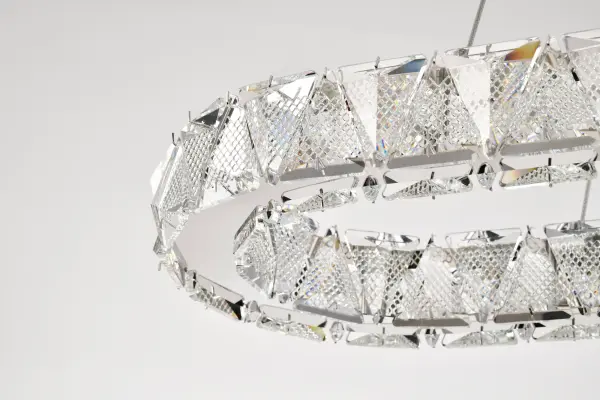 Asher LED Oval Pendant - Polished Nickel with K9 Crystal - Image 12