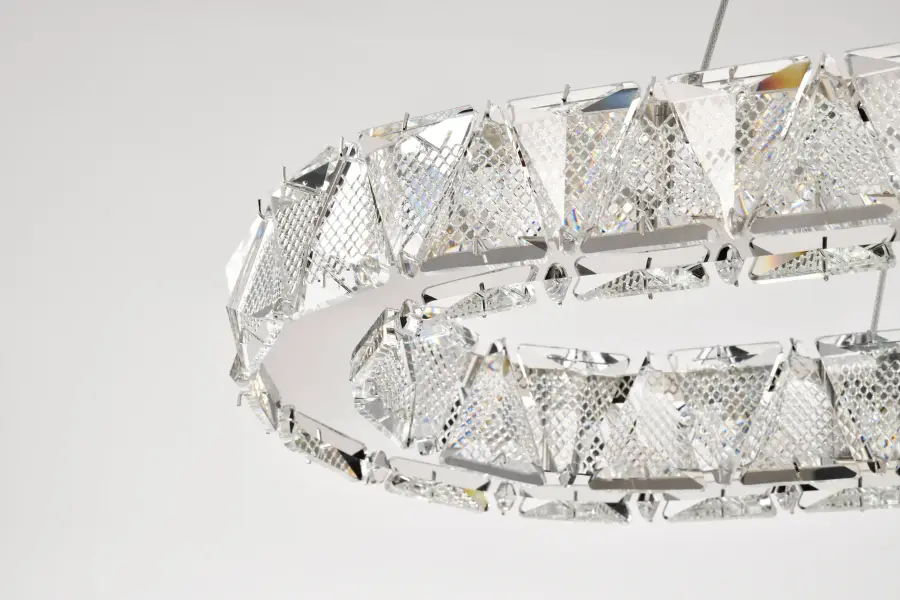 Asher LED Oval Pendant - Polished Nickel with K9 Crystal - Image 12