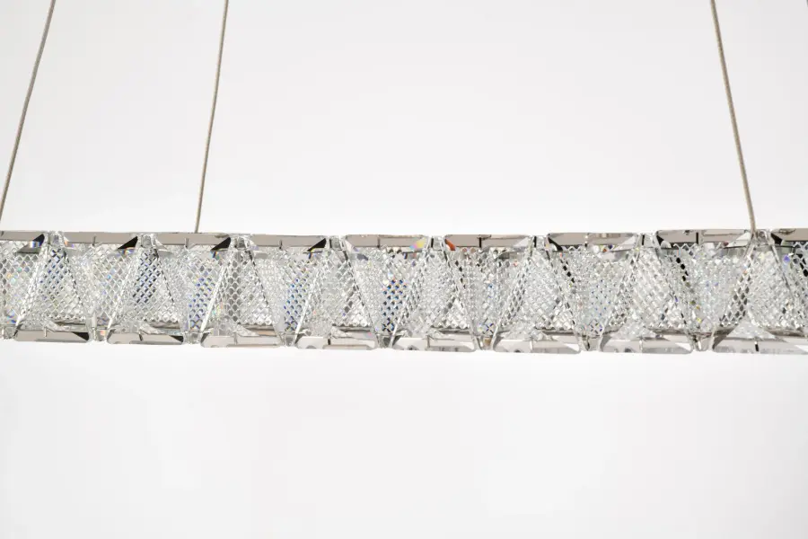 Asher LED Oval Pendant - Polished Nickel with K9 Crystal - Image 13