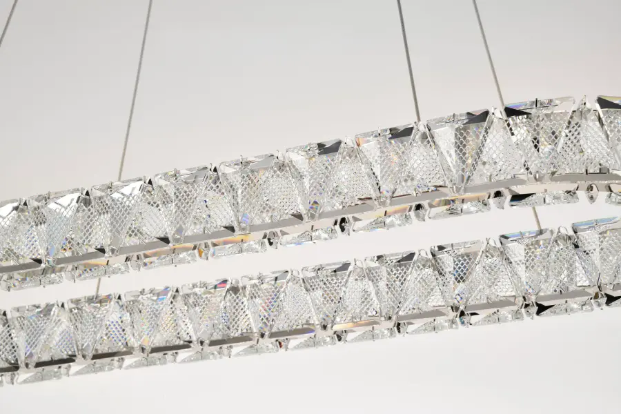 Asher LED Oval Pendant - Polished Nickel with K9 Crystal - Image 14