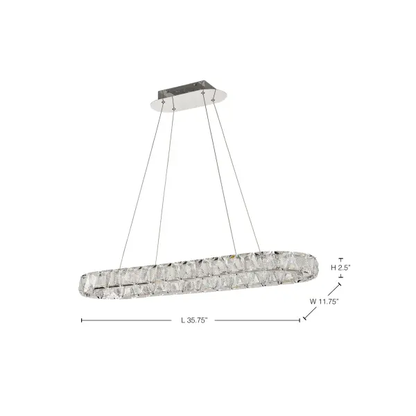 Asher LED Oval Pendant - Polished Nickel with K9 Crystal - Image 18