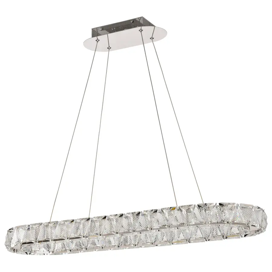 Asher LED Oval Pendant - Polished Nickel with K9 Crystal - Image 5