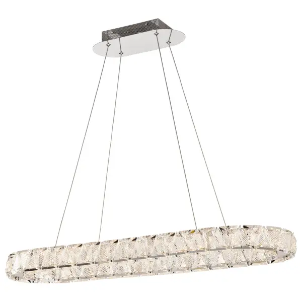 Asher LED Oval Pendant - Polished Nickel with K9 Crystal - Image 6