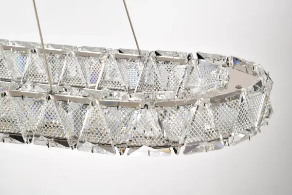 Asher LED Oval Pendant - Polished Nickel with K9 Crystal - Image 7