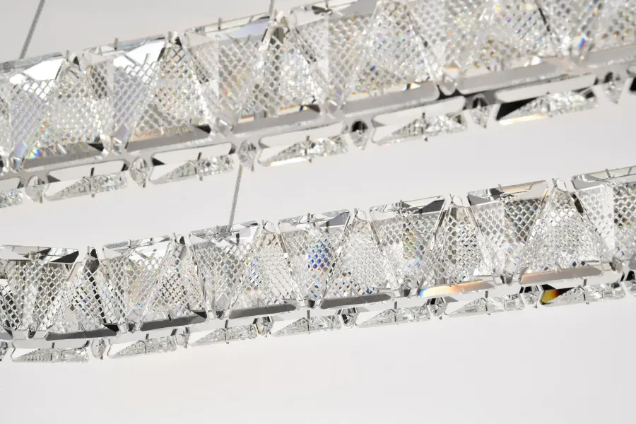 Asher LED Oval Pendant - Polished Nickel with K9 Crystal - Image 10