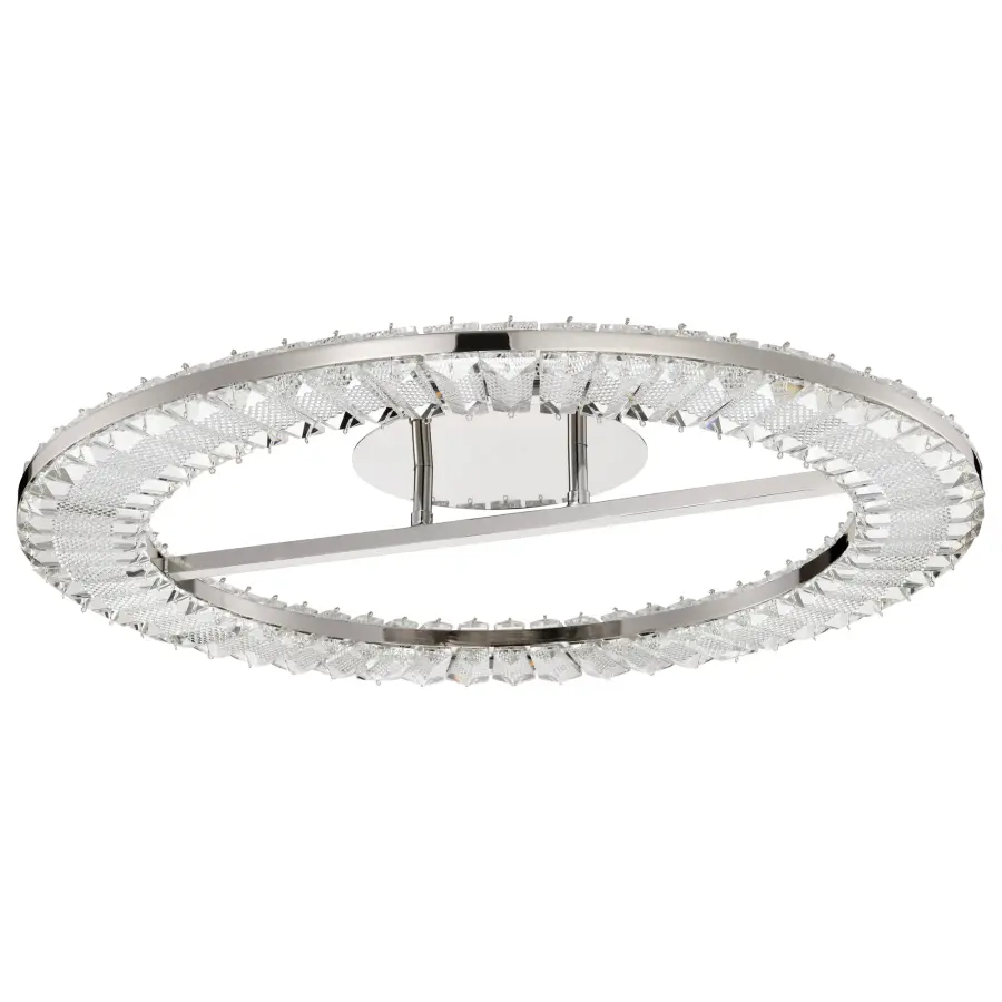 Nova LED 23" Round Flush Mount in Polished Nickel with K9 Crystal - Image 1