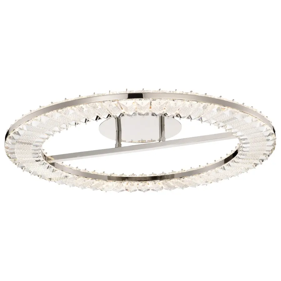 Nova LED 23" Round Flush Mount in Polished Nickel with K9 Crystal - Image 2