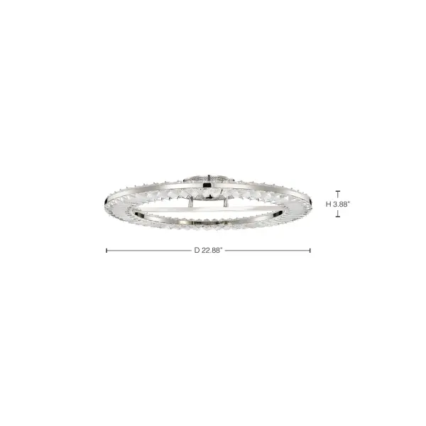 Nova LED 23" Round Flush Mount in Polished Nickel with K9 Crystal - Image 14